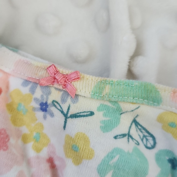 Carter's Pastel Floral & Light Pink Cotton Baby One-Piece Bodysuits - Picture 3 of 5